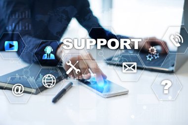 Teknik destek. Müşteri yardım. İş ve teknoloji kavramı.