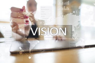 Vizyon kavramı. İş, Internet ve teknoloji kavramı.