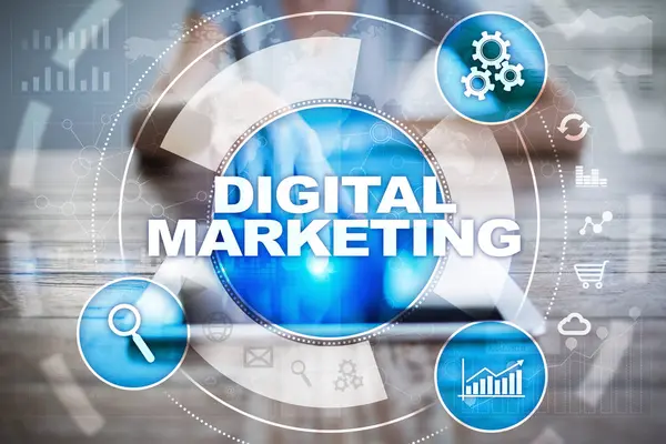 Digitale technologie marketingconcept. Zoekmachineoptimalisatie. SEO. Smm. — Stockfoto
