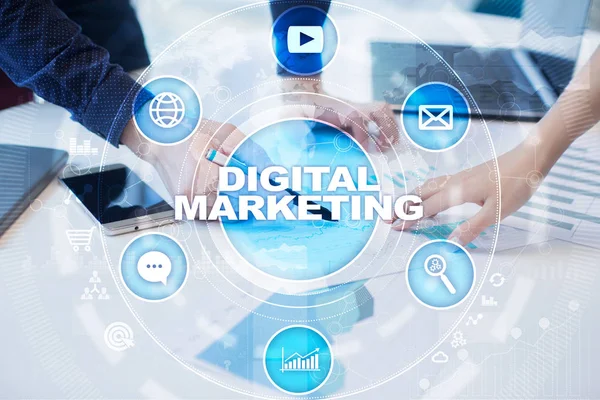 Concetto di tecnologia di marketing digitale. Ottimizzazione dei motori di ricerca. SEO. SMM . — Foto Stock