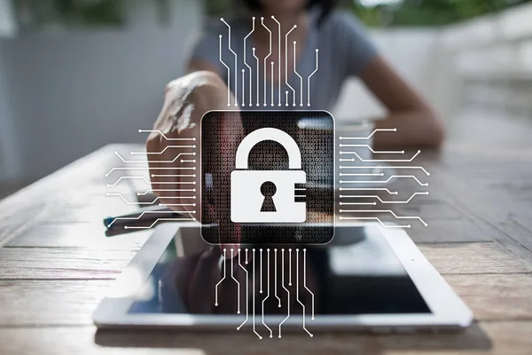 Cyber security, Data protection, information safety and encryption. — Stock Photo, Image