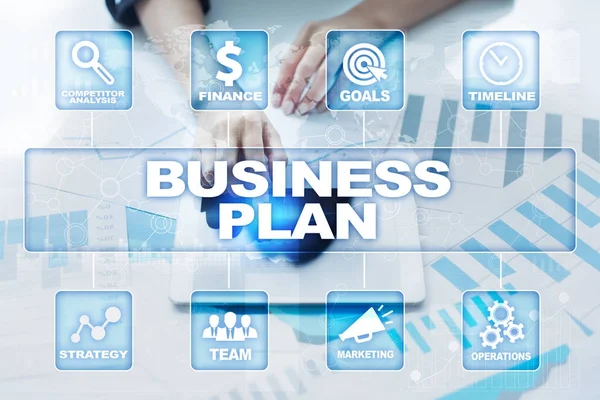 Business plan and strategy concept on the virtual screen