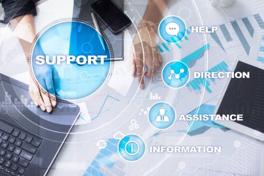 Teknik destek. Müşteri yardım. İş ve teknoloji kavramı.