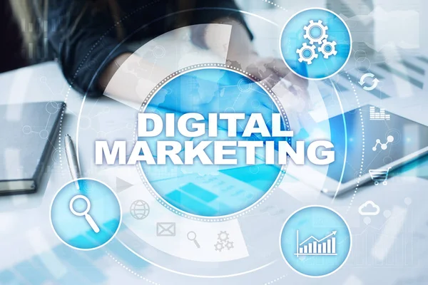 Digitale technologie marketingconcept. Zoekmachineoptimalisatie. SEO. Smm. — Stockfoto