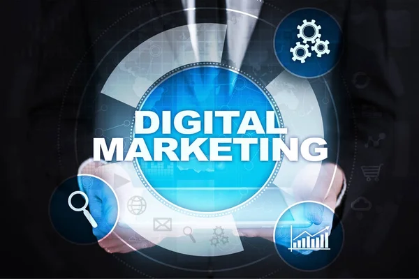 Digitale technologie marketingconcept. Zoekmachineoptimalisatie. SEO. Smm. — Stockfoto