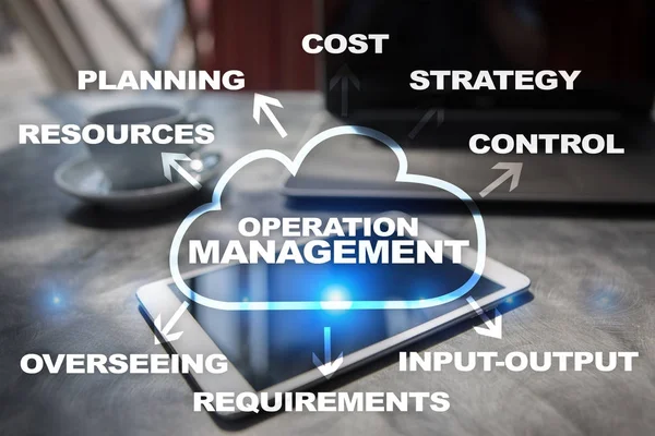 Operation management business and technology concept on the virtual screen