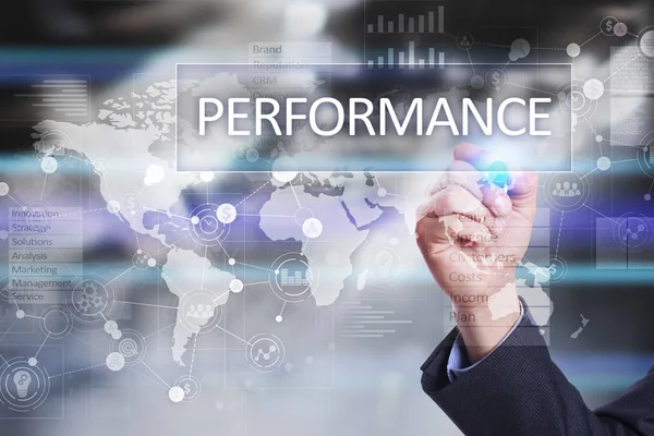 Key Performance indicator op virtueel scherm. KPI. Groei van de bedrijfsstrategie. — Stockfoto