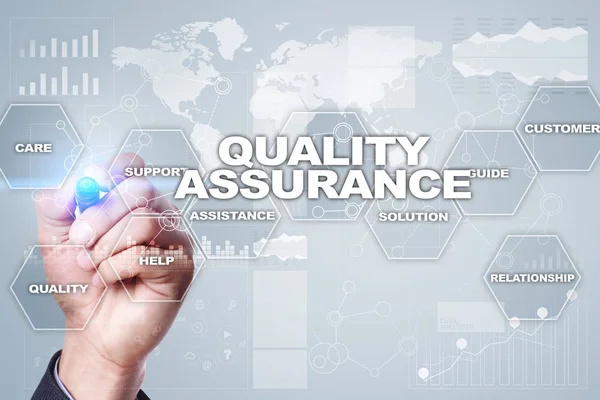 Quality assurance concept on the virtual screen. Business concept. — Stock Photo, Image