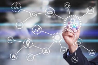 Çok. Şeylerin Internet. Otomasyon ve modern teknoloji kavramı.