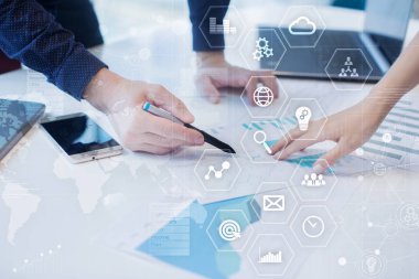 İş kavramı arka plan. Metin için boş alan ile sanal ekran.