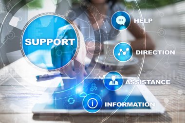 Teknik destek. Müşteri yardım. İş ve teknoloji kavramı.