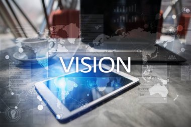 Vizyon kavramı. İş, Internet ve teknoloji kavramı.