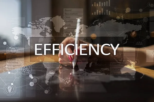 Efficiency Growth concept. Business and technology. Virtual screen.