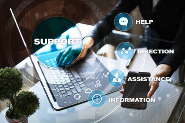 Teknik destek. Müşteri yardım. İş ve teknoloji kavramı.