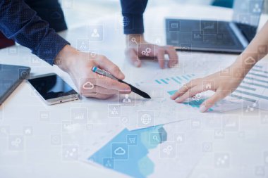 Metin, sanal ekran arka plan şablonu. İş, teknoloji kavramı.