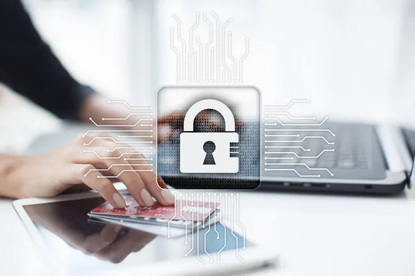 Kybernetická bezpečnost, ochranu dat, informační bezpečnost a šifrování. — Stock fotografie