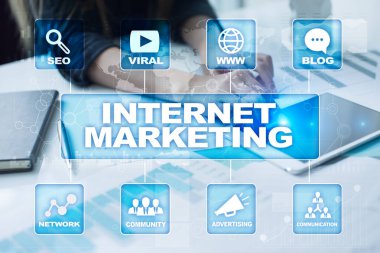Internet pazarlama kavramı. SEO. İş ve teknoloji.