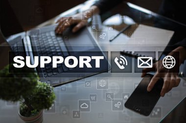 Teknik destek. Müşteri yardım. İş ve teknoloji kavramı.