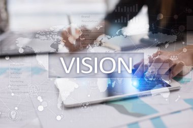 Vizyon kavramı. İş, Internet ve teknoloji kavramı.