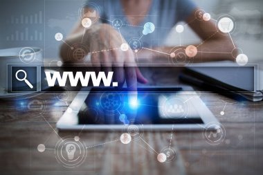 Www metin arama çubuk. Web sitesi Url. Dijital pazarlama. teknoloji kavramı.