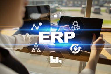 Kurumsal Kaynak Planlama iş ve teknoloji kavramı.