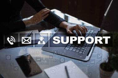 Teknik destek. Müşteri yardım. İş ve teknoloji kavramı.