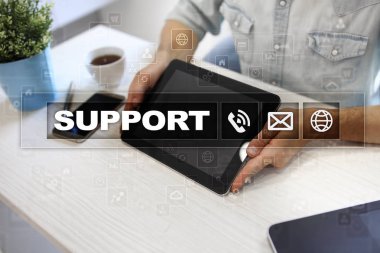 Teknik destek. Müşteri yardım. İş ve teknoloji kavramı.