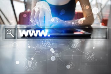 Www metin arama çubuk. Web sitesi Url. Dijital pazarlama. teknoloji kavramı.