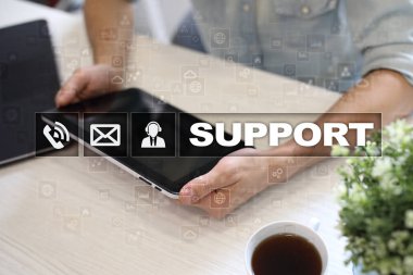 Teknik destek. Müşteri yardım. İş ve teknoloji kavramı.