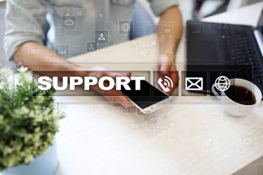 Teknik destek. Müşteri yardım. İş ve teknoloji kavramı.