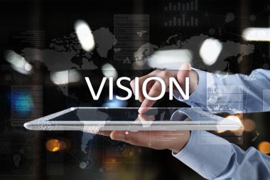 Vizyon kavramı. İş, Internet ve teknoloji kavramı.