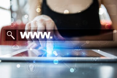 Www metin arama çubuk. Web sitesi Url. Dijital pazarlama. teknoloji kavramı.