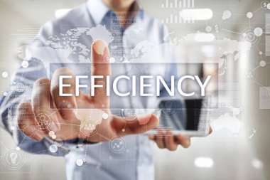 Verimlilik büyüme kavramı. İş ve teknoloji. Sanal ekran.