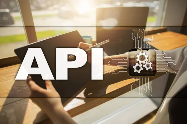 Application programming interface. API. Software development concept.