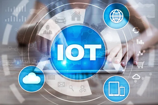 IOT. Internet of Thing concept. Multichannel online communication network.