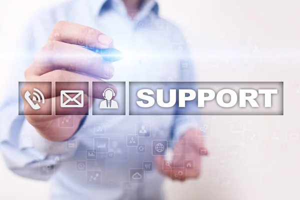 Teknisk support. Kunden hjälp. Affärer och teknik koncept. — Stockfoto