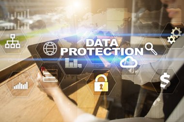 Veri koruma, siber güvenlik, bilgi güvenliği ve şifreleme. İnternet Teknoloji ve iş kavramı.