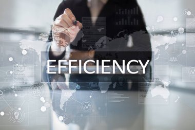 Verimlilik büyüme kavramı. İş ve teknoloji. Sanal ekran.