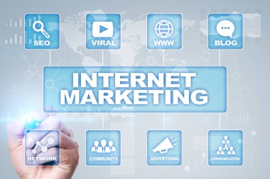 Internet pazarlama kavramı. SEO. İş ve teknoloji.