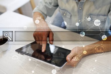 Boş arama çubuğu. Web sitesi Url. İş, internet ve teknoloji kavramı.