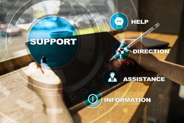 Teknik destek. Müşteri yardım. İş ve teknoloji kavramı.