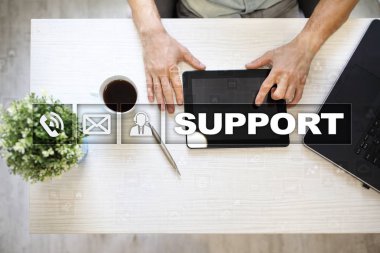 Teknik destek. Müşteri yardım. İş ve teknoloji kavramı.