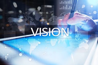 Vizyon kavramı. İş, Internet ve teknoloji kavramı.