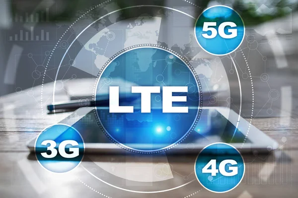 Сети LTE. Концепция мобильного интернета и технологий 5G — стоковое фото