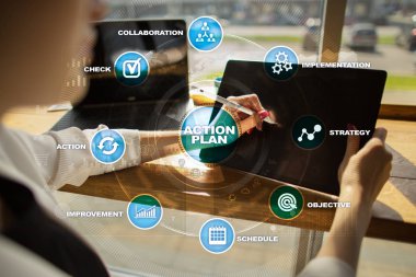 Sanal ekran eylem planı. Planlama kavramı. İş stratejisi