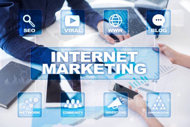 Internet pazarlama kavramı. SEO. İş ve teknoloji.