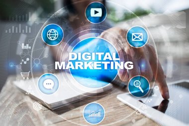 Dijital Pazarlama teknoloji kavramı. Internet. Online. Arama Motoru Optimizasyonu. SEO. SMM. reklam.