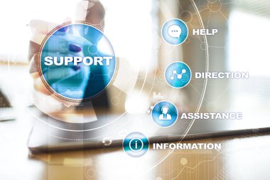 Teknik destek. Müşteri yardım. İş ve teknoloji kavramı.