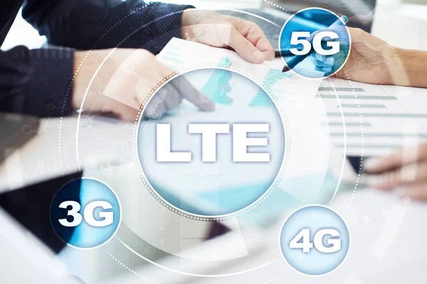 Redes LTE. Conceito de internet e tecnologia móvel 5G . — Fotografia de Stock