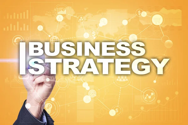 Concepto de estrategia empresarial en la pantalla virtual . —  Fotos de Stock